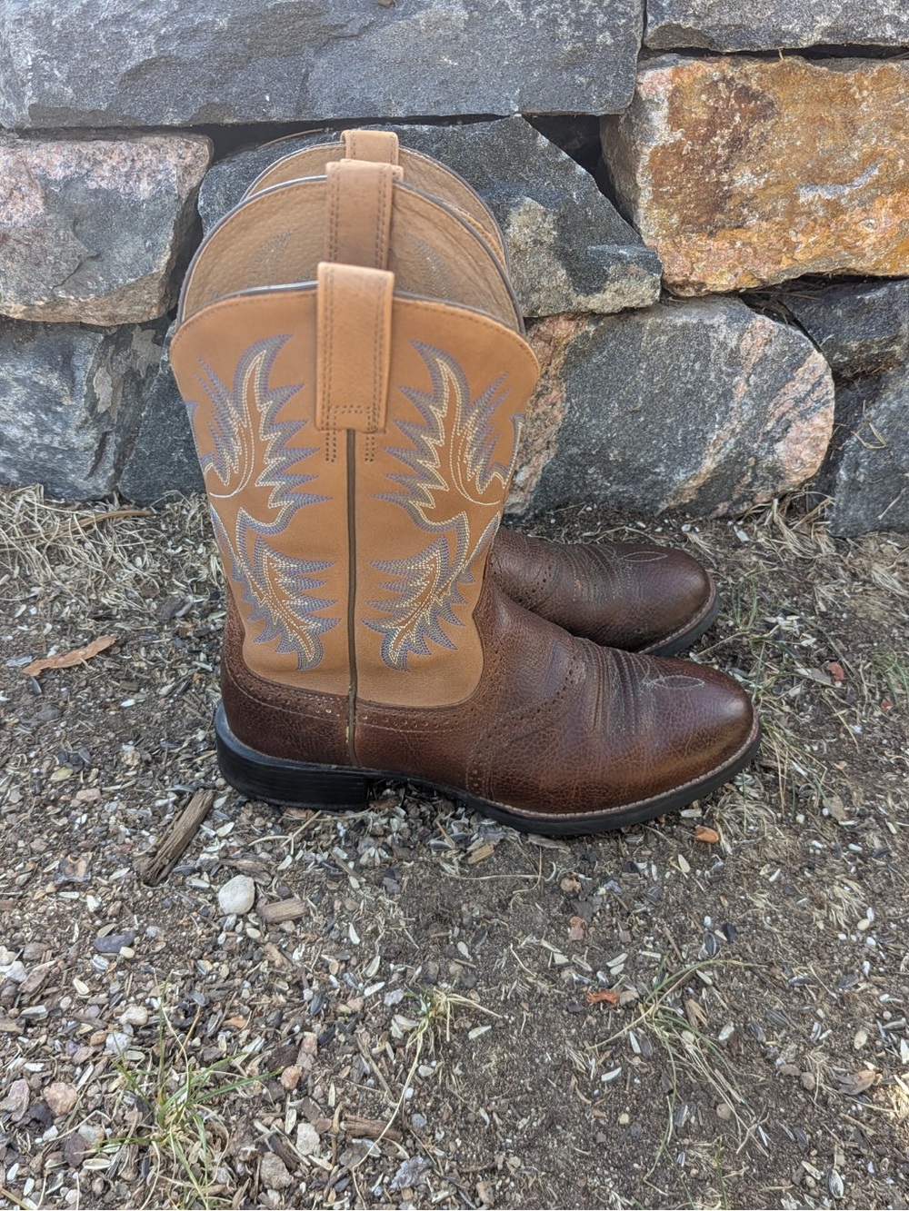 Ariat HeritageTwo-Tone Brown and Tan Western Cowboy Boots